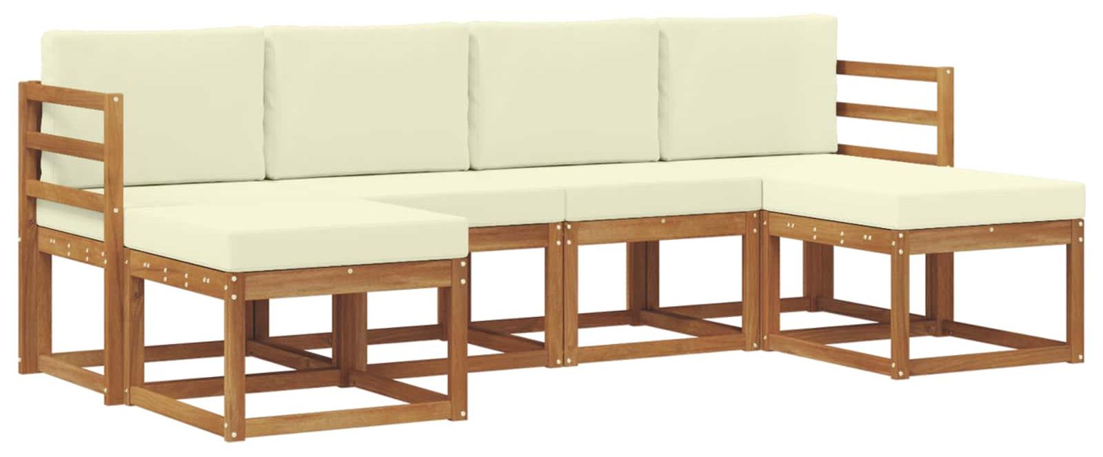 Outdoor-Sofagarnitur 6 pcs Natur und Creme