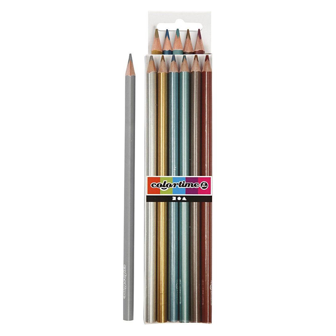 Creativ Company Driehoekige Kleurpotloden - Metallic, 6st. (6x) (5712854198905)
