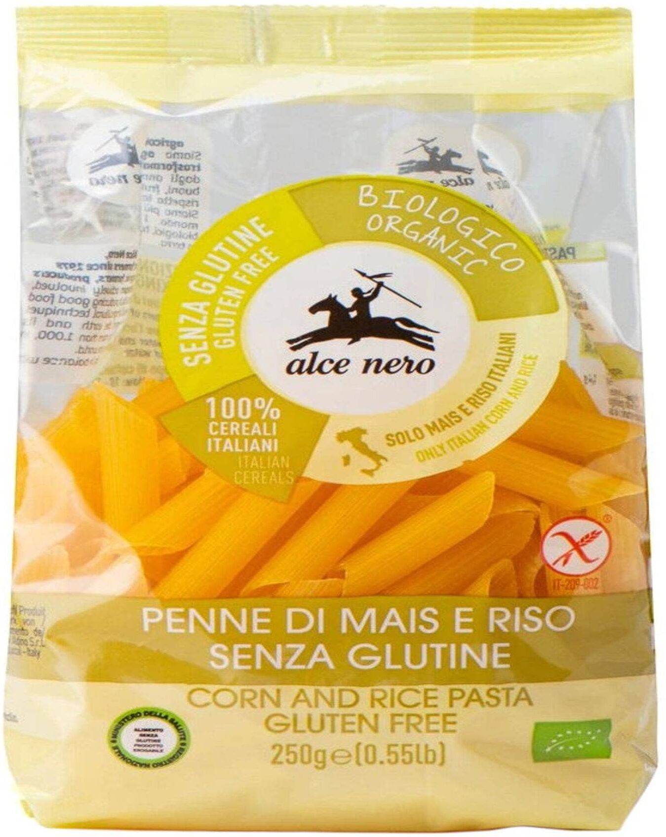 ALCE NERO Penne Di Mais E Riso 250 Grammi 