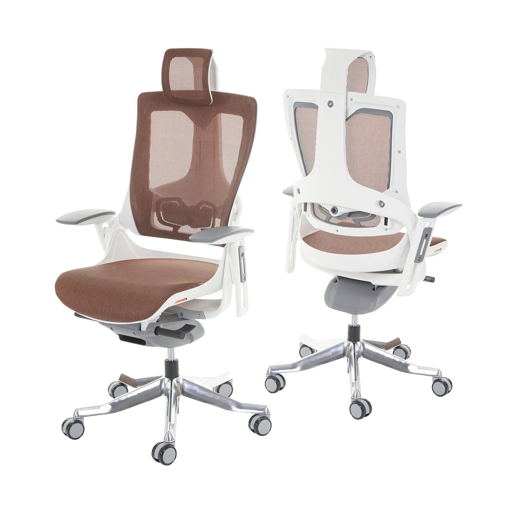 Bürostuhl MERRYFAIR Adelaide, Schreibtischstuhl Drehstuhl, Polster/Netz, ergonomisch ~ mandarin