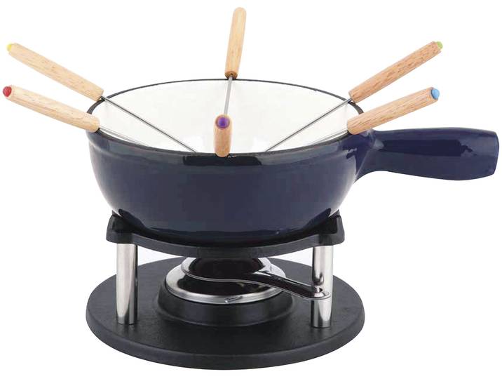 Fonduetopf CS KOCH-SYSTEME, blau, Ø:21cm, Töpfe, Fonduetopf, inkl. 6 Fonduegabeln, Induktion