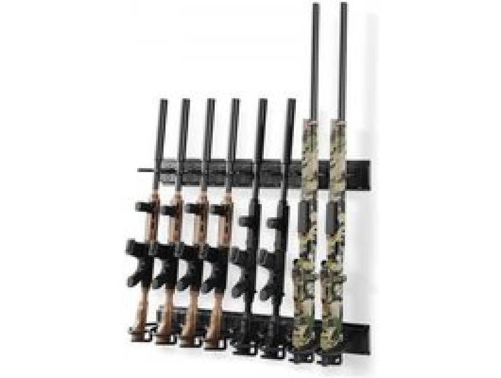 VEVOR Râtelier d'Armes Mural Verticale, Porte Fusils avec 8 Emplacements, pour Rangement Exposition Carabines Fusils de Chasse Maison Bureau Magasin Garage, Support Mural pour Armes à Feu en Acier