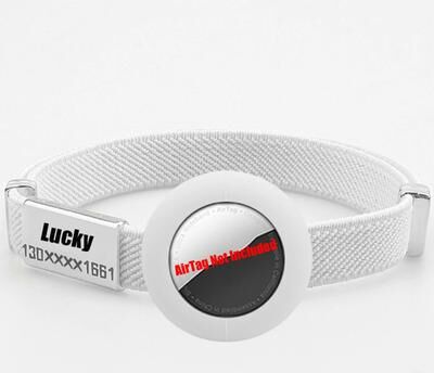 Uplift Essentials Fashion Airtag Cat Collar With Elastic Safety And Customized ID Tag white