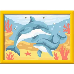 Ravensburger CreArt - Malen nach Zahlen Kinder - Verspielte Delfine
