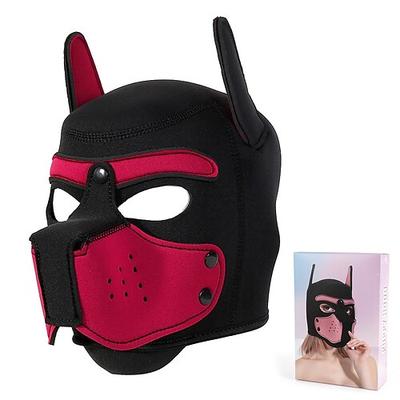 Neopren-Welpenmaske, Welpenspiel-Hundemaske für Erwachsene – BDSM-Hundemaske mit abnehmbarer Schnauze für Tierspiele Kostümveranstaltungen Pride Parade LGBTQ