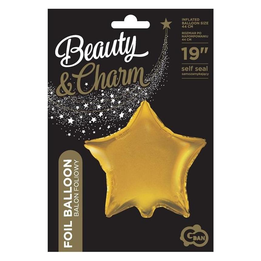 GoDan B&C Star Folienballon, Gold, matt, 44 cm (1x) (47594440)