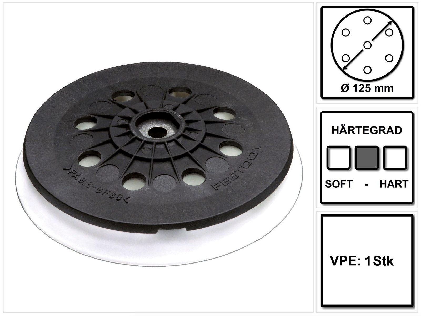 Festool Schuurschijf ST STF LEX 125/90/8 M8 W-HT zachte uitvoering voor ETS EC 125 en LEX 125