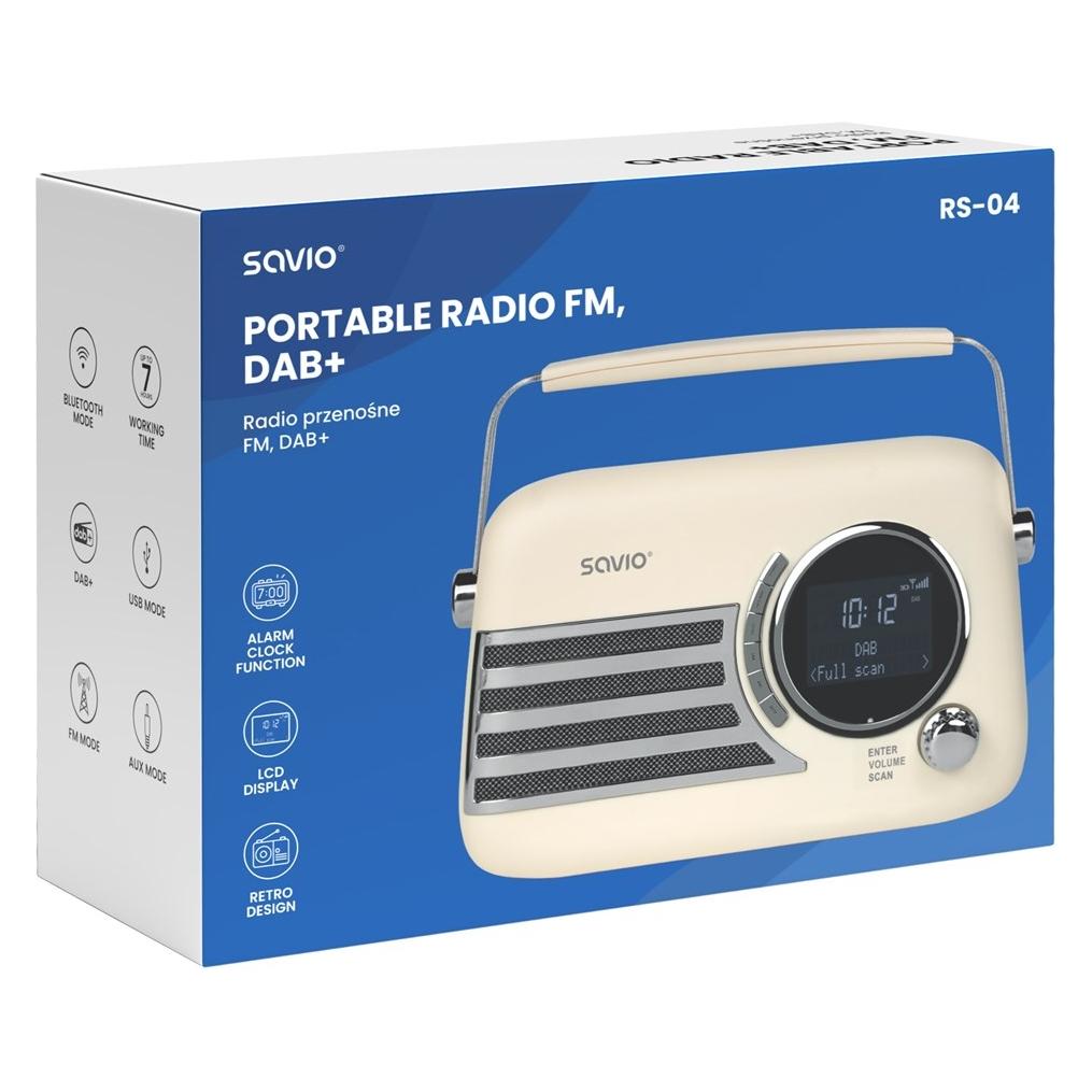 Savio RS-04 Tragbares Radio DAB+ (DAB+, FM, Bluetooth) (RS-04)