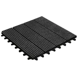 KARAT Klickfliesen Terrassenfliesen WPC Royal - 30 x 30 cm - Drainagefunktion - Witterungsbeständig // Anthrazit