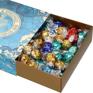 Lindt Pralinen Lindor Nasch-Box, 75 Stück, 4 verschiedene Sorten, einzeln verpackt, 930 g