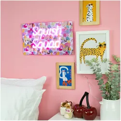 Squishmallows, Tischlampe, Squish Squad Neon Wall Light - Neon Pink