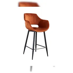 KAWOLA Barhocker ZAJA Barstuhl Sitzhöhe 76 cm Velvet cognac