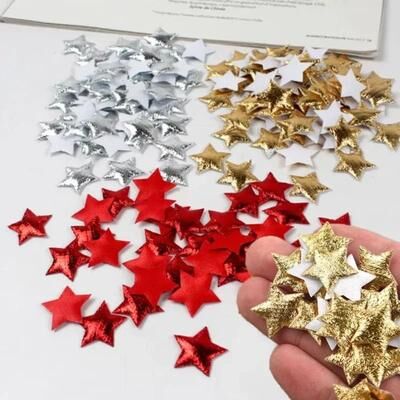 Uplifted Finds 100 Piece Gold Foam Fabric Stars Christmas Party Decor DIY Scrapbooking Embellishments 100 Piece Gold Foam Fabric Stars Christmas Party Decor DIY Scrapbooking Embellishments
