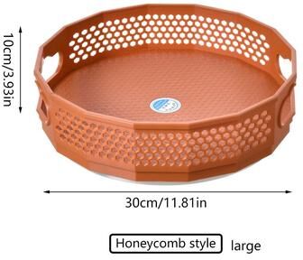 Uplift Treasures 360 Rotating Spice Rack Organizer Kitchen Storage Tray l Orange