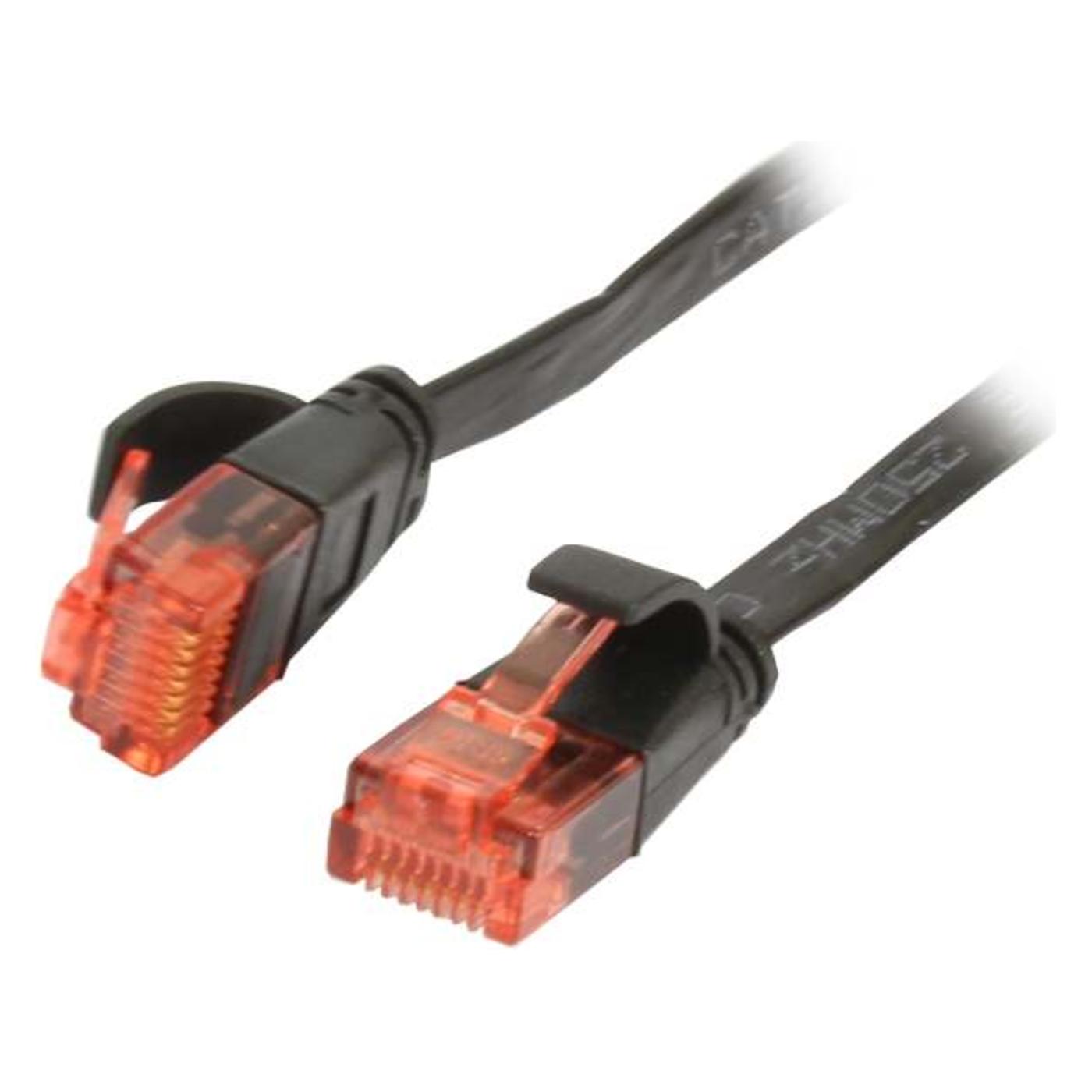 Synergy 21 Patchkabel RJ45 UTP(U/UTP). 7.5m schwarz, CAT6, PVC, Flach (U/UTP, CAT6, 7.50 m) (S216186V2)
