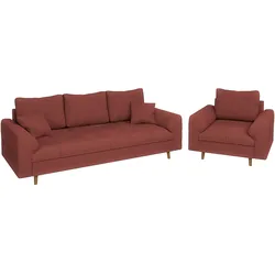 SITZGARNITUR 3+1 Alma Terrakotta Cord