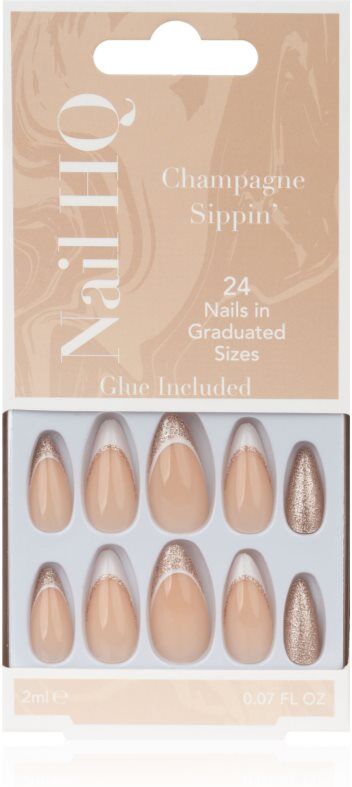 Nail HQ Almond Faux ongles Sparkling Wine Sippin' 24 pcs