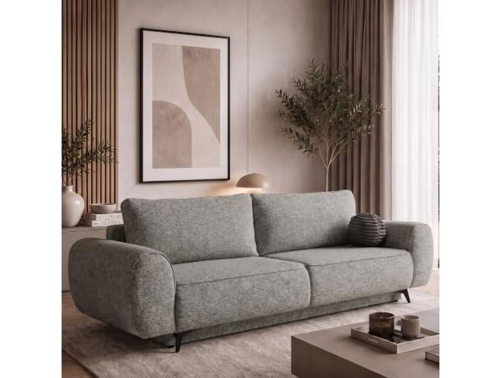 BEAUTY SOFA Schlafsofa VITO 256 cm mit Schlaffunktion 200x144 cm, Bettkasten, DL-System, Wellenunterfederung, Bonellfederung, freistehend, Greige (Bella 15)