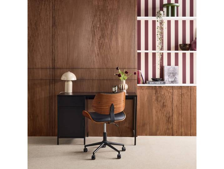 Bureau enfant acier laminé 1 tiroir, noir