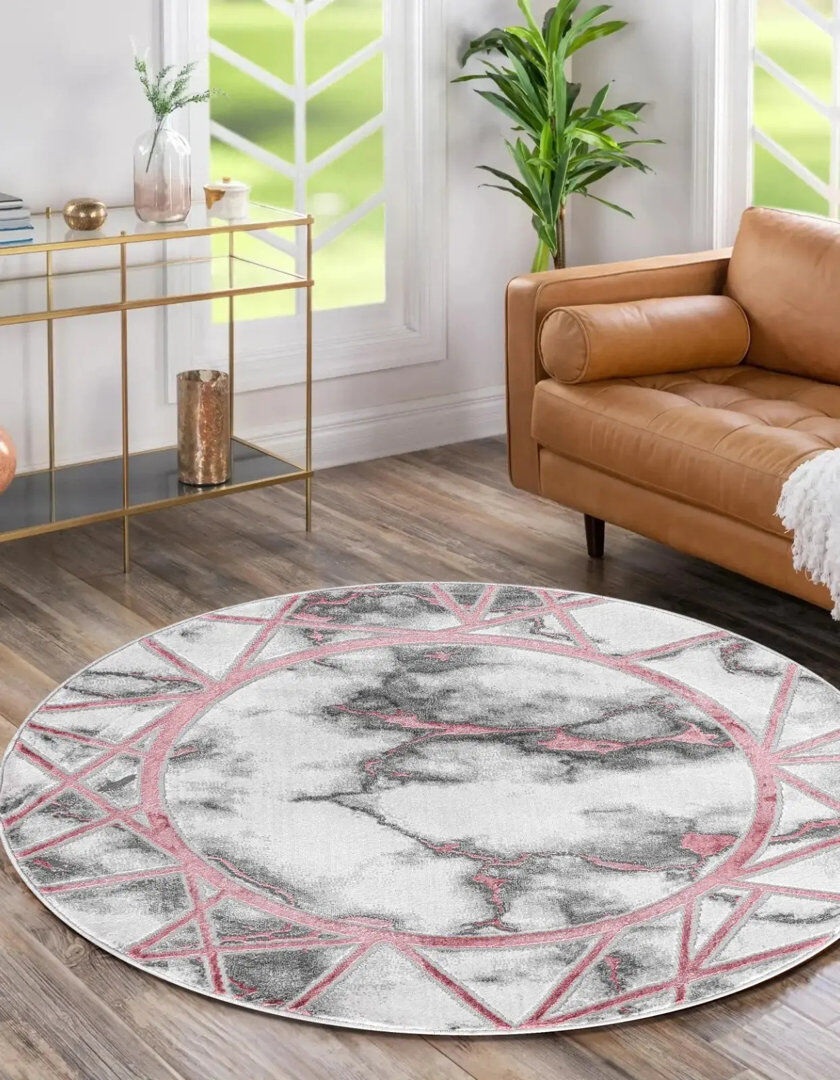 PRiME Geometric Area Rug Pink Rectangle 80 x 150 cm