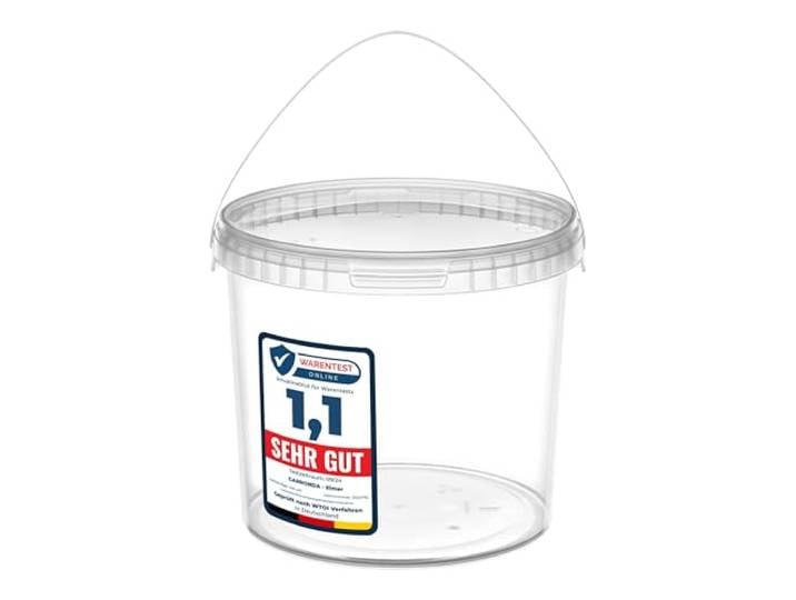 Garronda Eimer mit Deckel 8 Liter 50 Stück Aufbewahrungsbehälter GD-0072 Transparent, für die Lagerung von Lebensmitteln und chemischen Produkten, kompakter Plastikbehälter für Haushalt und Gewerbe