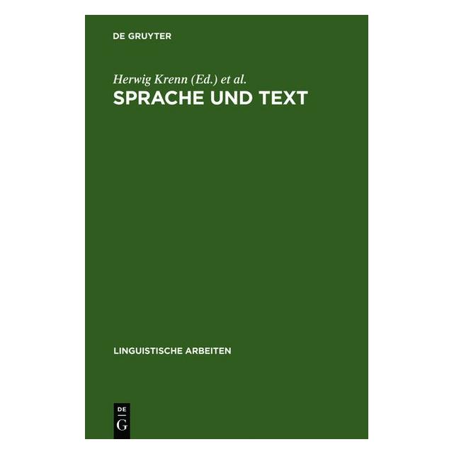 De Gruyter Sprache und Text (Deutsch, Hardcover) (67827623)