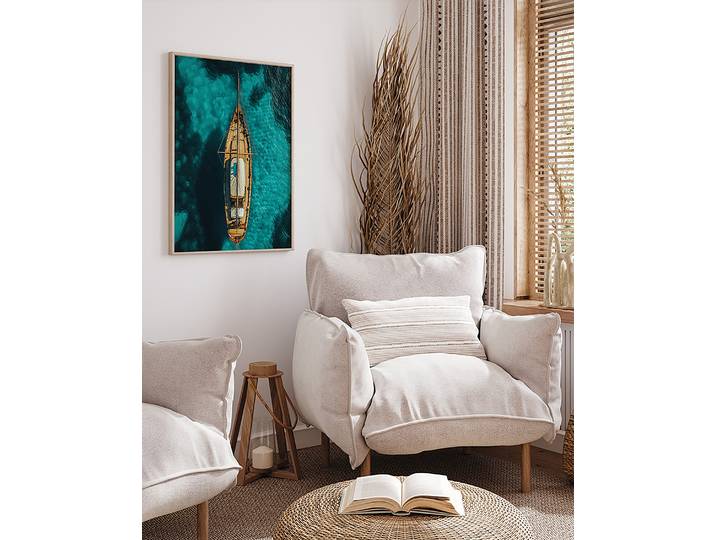 Bild Wooden Sailing Rahmen: Massivholz Buche, lackiert Abdeckung: Acrylglas Multicolor 52 x 62cm