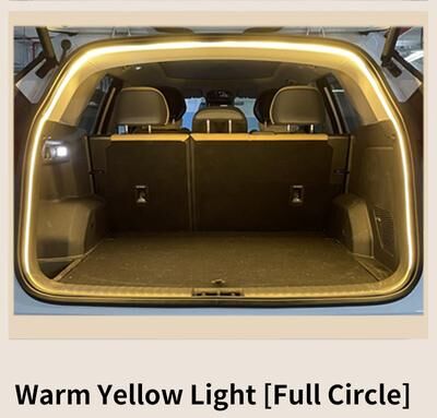 Of Wheels Deals LED Trunk Light Strip, Automatic Sensing, Wiring Free Car Ambient Interior Decoration, High Brightness Tailgate Lighting 4m Yellow Light
