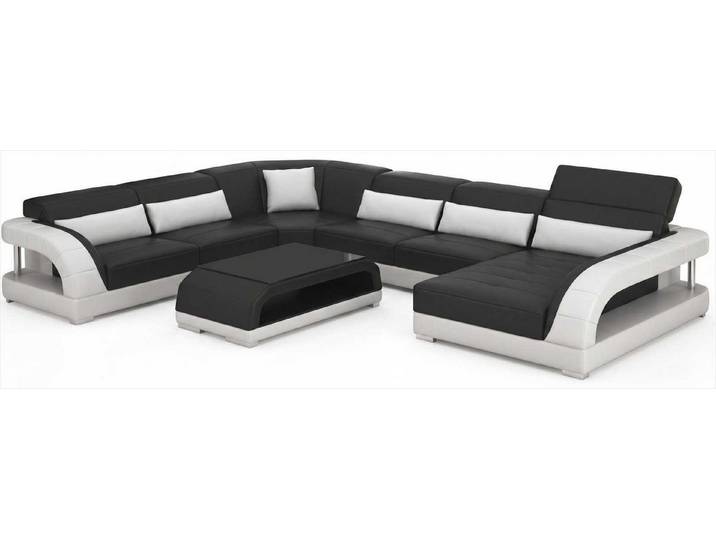 JVmoebel Wohnlandschaft Schwarzes U-Form Ecksofa mit Couchtisch im modernen Design, 2 Teile, Special features