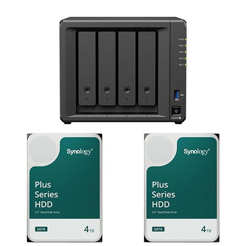 Synology DS925+ DiskStation + 8 TB 2x Synology Plus 3.5" SATA 6Gb/s Festplatte 4 TB DS925+ & 2xHAT3300-4T