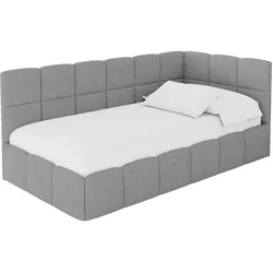 EINZELBETT Jugendbett mit Bettkasten Links, mit Matratze - LIVY 100x200 Grau