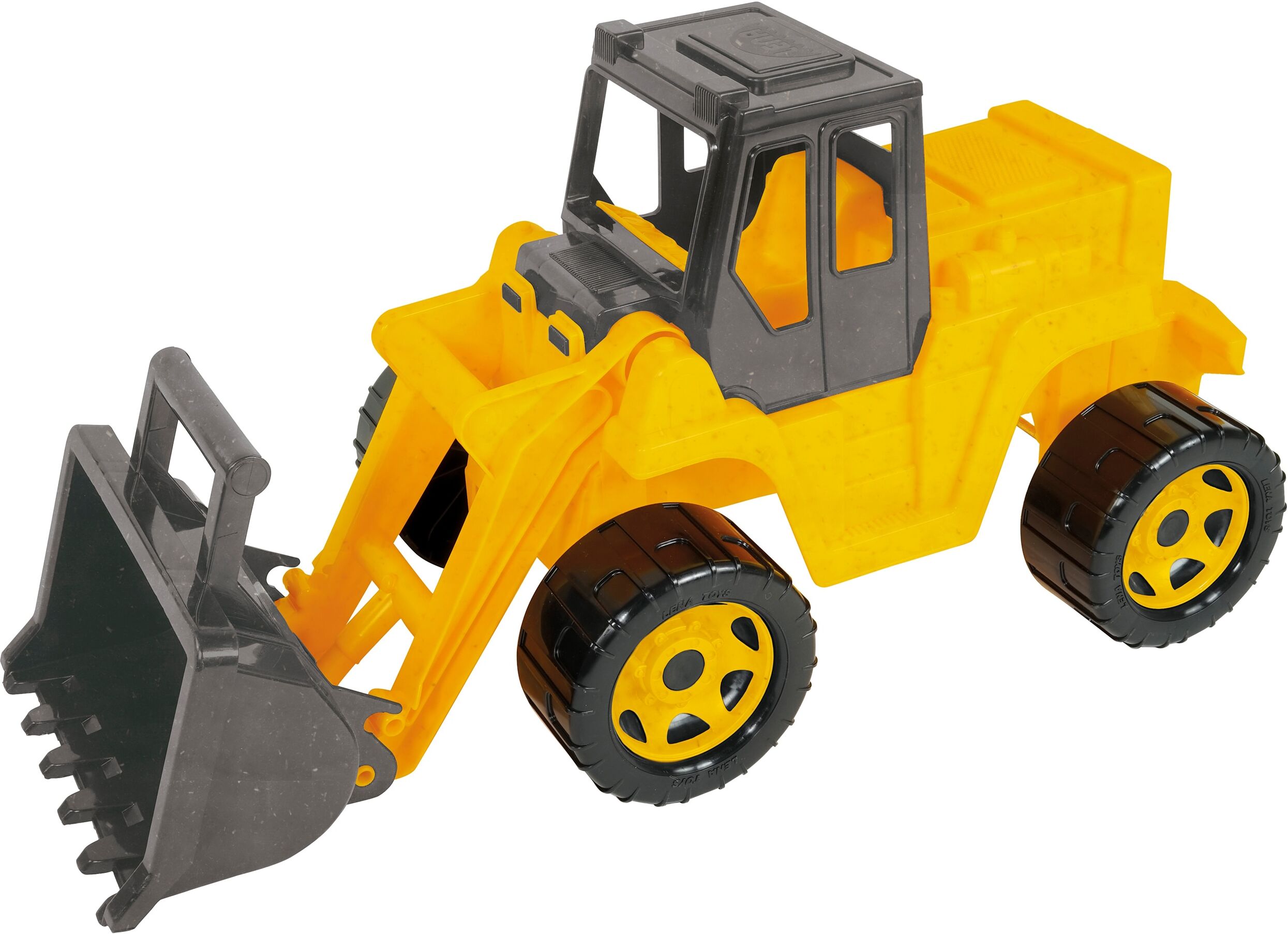 Spielzeug-Aufsitzbagger LENA "Giga Trucks, Aufsitz-Schaufellader", gelb, Spielzeugfahrzeuge, KinderT:63cm, Kunststoff, Spielzeug-Aufsitzbagger, Made in Europe, T:63cm