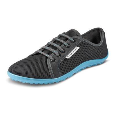 Barfußschuh LEGUANO "AKTIV", Herren, Gr. 34, bunt (anthrazit, türkis), Textil, Schuhe Barfußschuh Schnürschuh Sommerschuh, Freizeitschuh, Halbschuh, Schnürschuh mit ergonomischer Formgebung