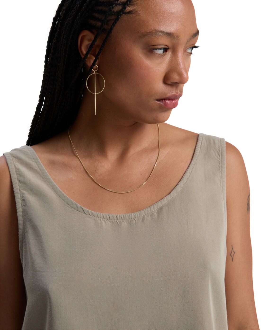 Tanktop QUIKSILVER "Vista", Damen, Gr. M, beige (seneca rock), Obermaterial: 100% Lyocell., Tops Tanktop