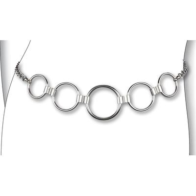 Kettengürtel BERND GÖTZ "Kettengürtel in elegant abgestuftem Ringdesign", Damen, Gr. S1, silber, Metall, Gürtel