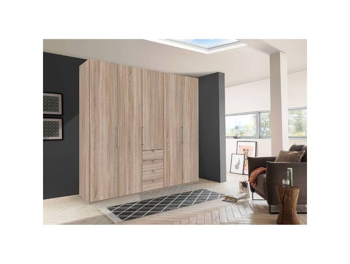 Falttürenschrank VI 236cm Braun/Eiche Sägerau Dekor