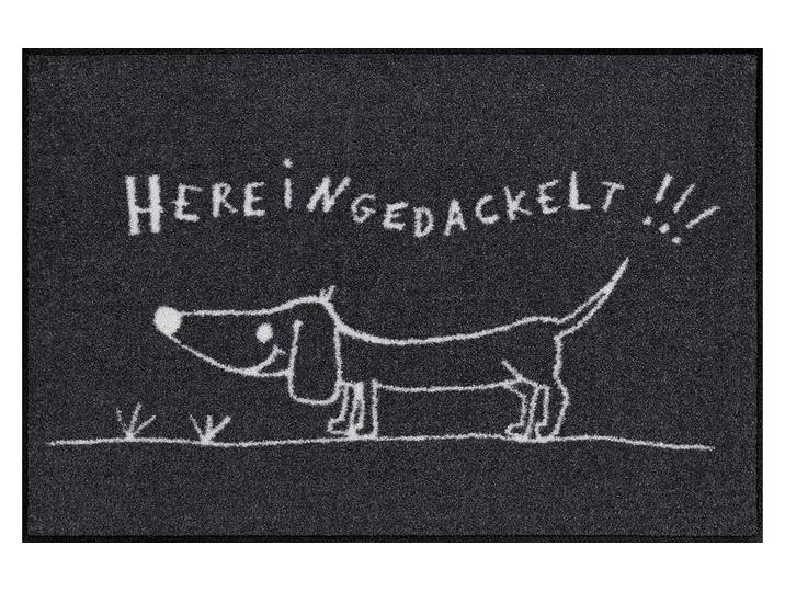 Fussmatte SALONLOEWE Hereingedackelt Fussmatte , schwarz, B:50cm L:75cm, Kunstfaser, Teppiche, Fussmatte