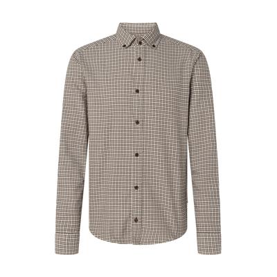 Langarmhemd JOOP JEANS "Heli", Herren, Gr. XL, N-Gr, beige (schwarz braun), Web, Obermaterial: 100% Baumwolle, kariert, regular fit normal, Rundhals, eingesetzt Manschette, Hemden, Regular fit mit Button-Down-Kragen
