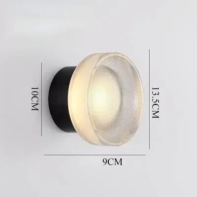 ilyeco Modern Design LED Wall Lamps, 2 Pack Round Acrylic Lighting Fixtures For Bedroom Bedside, Dimmable Indoor Outdoor warm White black white