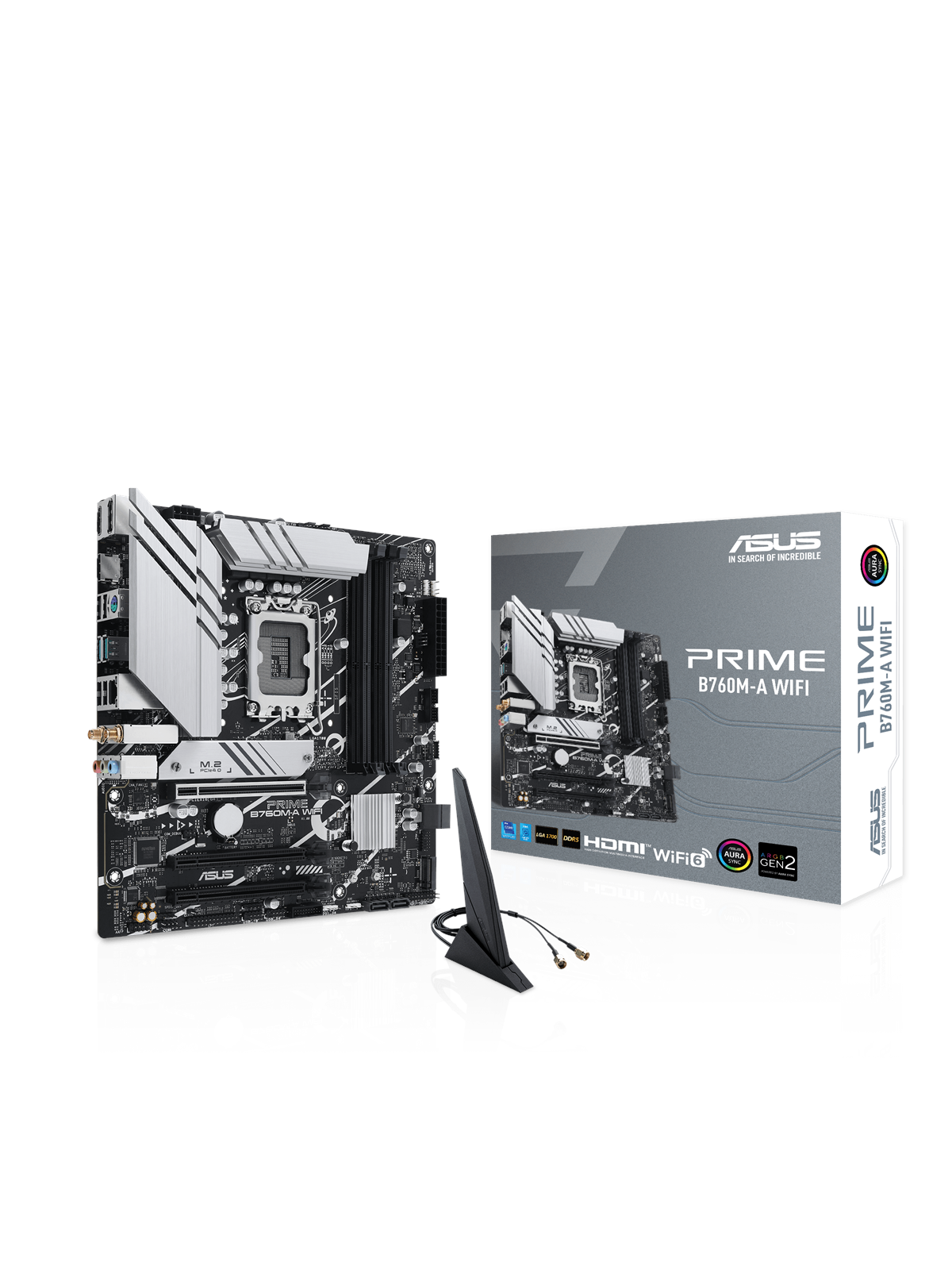 ASUS PRIME B760M-A WIFI (V2) Mainboard - Intel B760 - Intel LGA1700 - DDR5 RAM - Micro-ATX