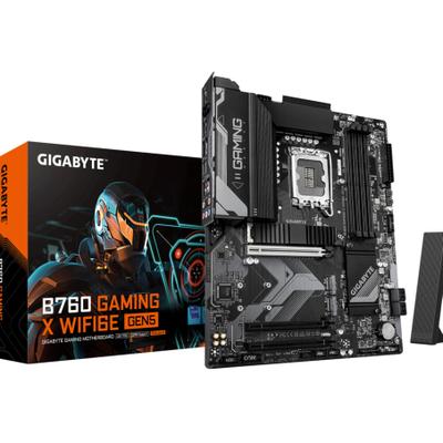 GIGABYTE Mainboard "B760 GAMING X WIFI6E GEN5 Mainboard – Unterstützt Intel Core Prozessor", schwarz, B:27,4cm H:8,2cm T:33,9cm, Mainboards