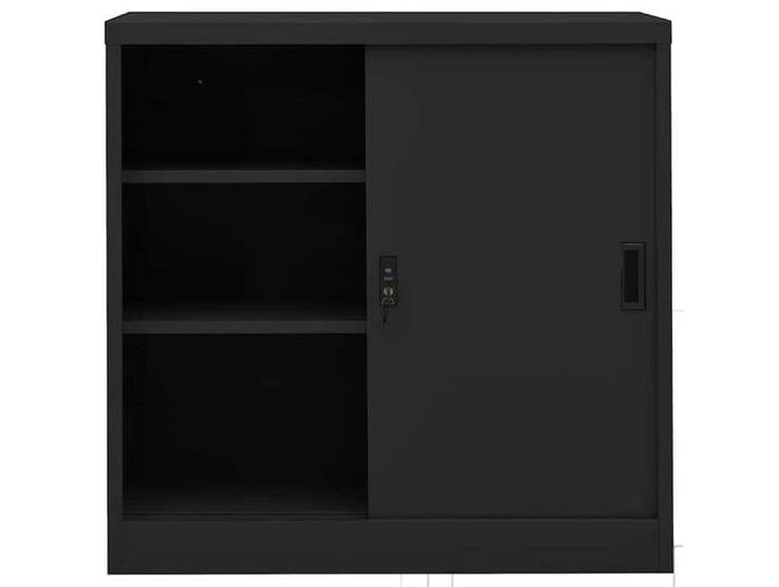 Organisateur salon/bureau/Intérieur - Anthracite - Armoire de bureau porte coulissante Anthracite 90x40x90cm Acier - Cadre durable_2