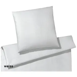 Elegante Bettwäsche Canova - 135x200 cm + 40x80 cm	weiss