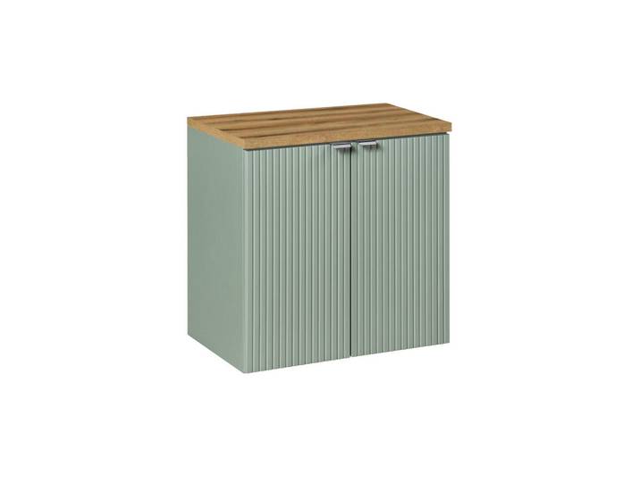 Petits-meubles Waschtischunterschrank 60cm Jade Grün und Holz, 60x57x40 cm, Badezimmer, Badmöbel, Unterschränke