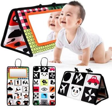 Uplift Picks Black And White Newborn Mirror Tummy Time Montessori Sensory Toy a