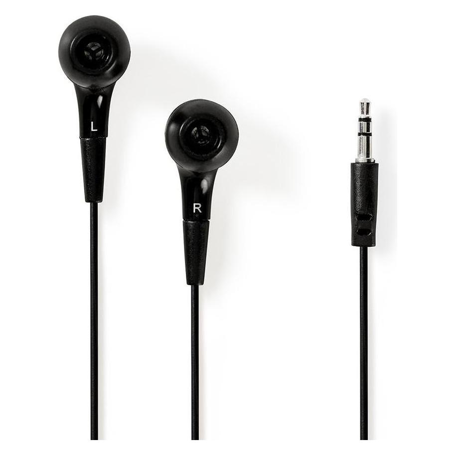 Nedis Kopfhörer mit Kabel - In-Ear - 1.2 m Rundes Kabel - Schwarz (Kabelgebunden) (HPWD1001BK)