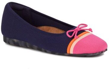 Women's Noelle Knit Flat by Ros Hommerson in Navy Pink Knit (Size 8 N)