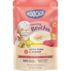 MOOCHIE Creamy Broths With Tuna & Shrimp Grain-Free 40g Cremige Brühe mit Thunfisch und Garnelen