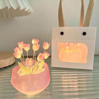 Uplift Essentials Handmade Literary Garden Tulip Book Lamp 10 Tulips