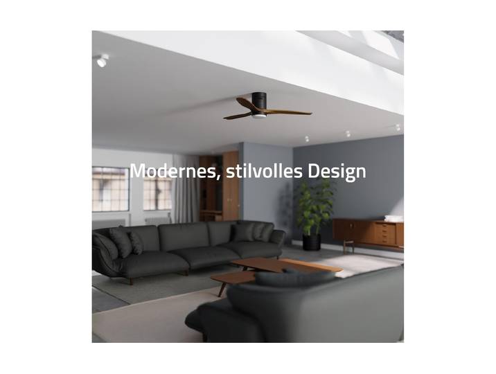 HOMBLI Deckenventilator 1320 mm , dunkelbraun, B:132cm, Ventilatoren, Deckenventilator